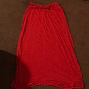 Red long maxi skirt